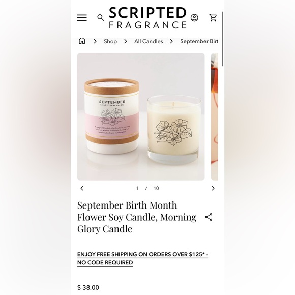 NEW 100% Soy Wax Scripted Fragrance September Birth Month Flower Soy Candle - Picture 2 of 9